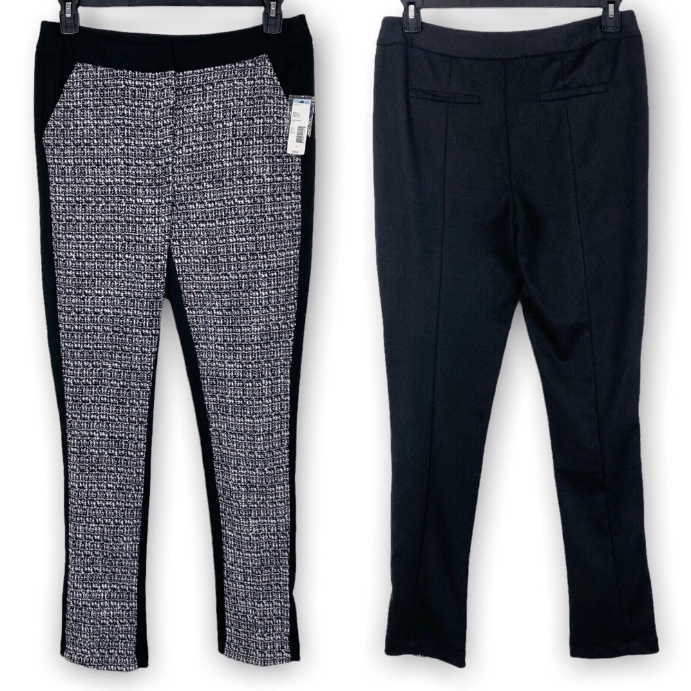 Metaphor Front Boucle Knit Panel Skinny Leg Pants